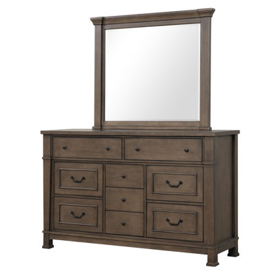 Transitional Dark Walnut 63"W X 19"D X 40"H 9-Drawer Wood Dresser for Bedroom, Living room