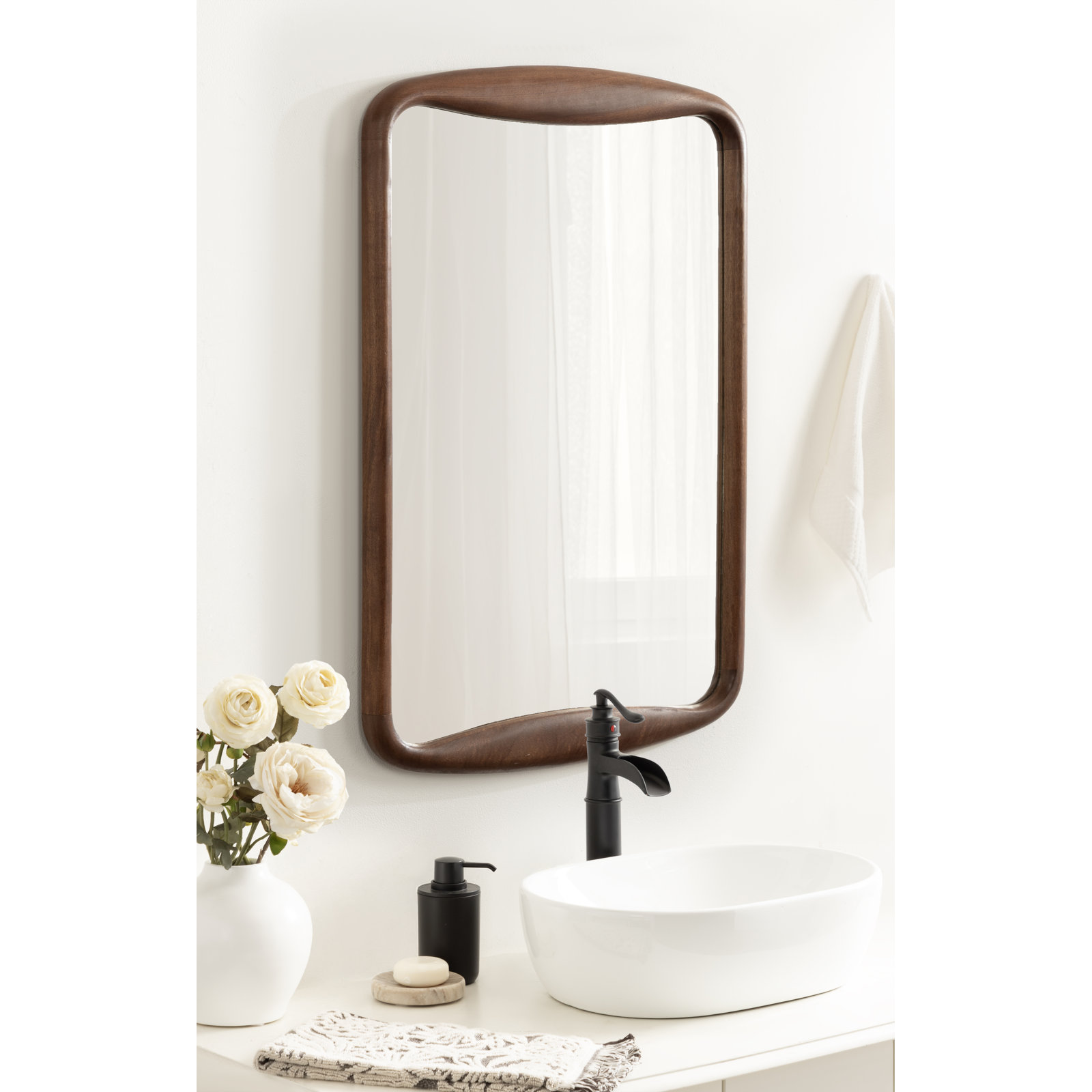 24" Mango Wood Accent Mirror