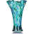 Hand-Blown Wide-Mouth Colored Vase, 9-Inch Teal Version, A Versatile Decorative Item For Living Rooms, Offices, And Dining Tables.