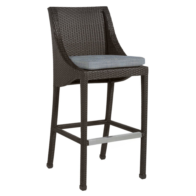 Tabouret de bar 30 po Athena, Noyer noir, InsideOut® Rollo ‑ lin Chambray, Pas de soudure