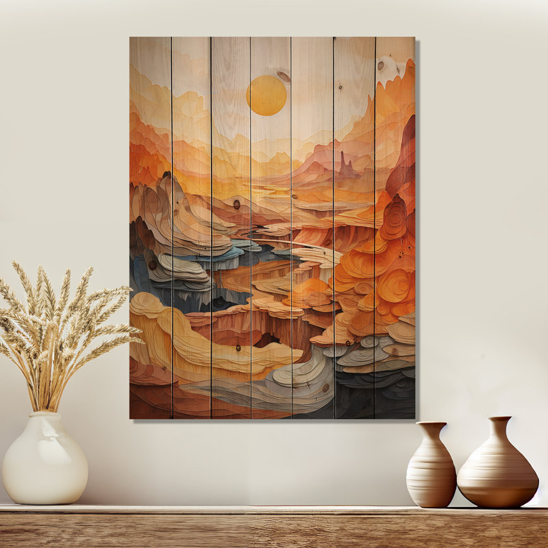 Panneaux de décoration murale en bois Kershner - Paysages, H 32 po x l 24 po