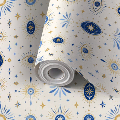 Peel and Stick Wallpaper Contact Paper seamless Magic occult symbol line art collection Hamsa eye Self Adhesive and Removable 17.7in x 118in(45x300cm)