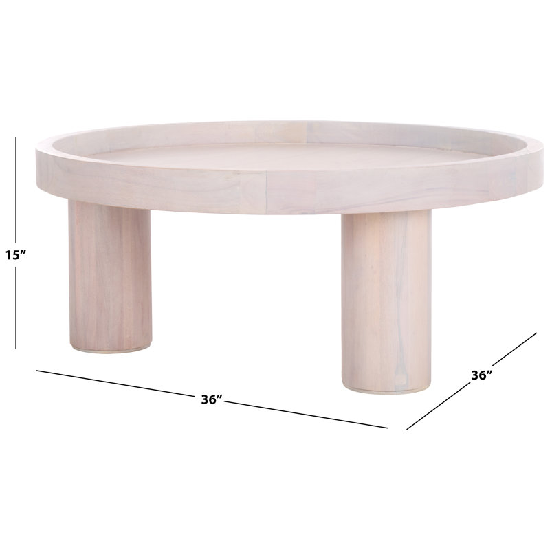 Table basse Eleanne, Blanc délavé