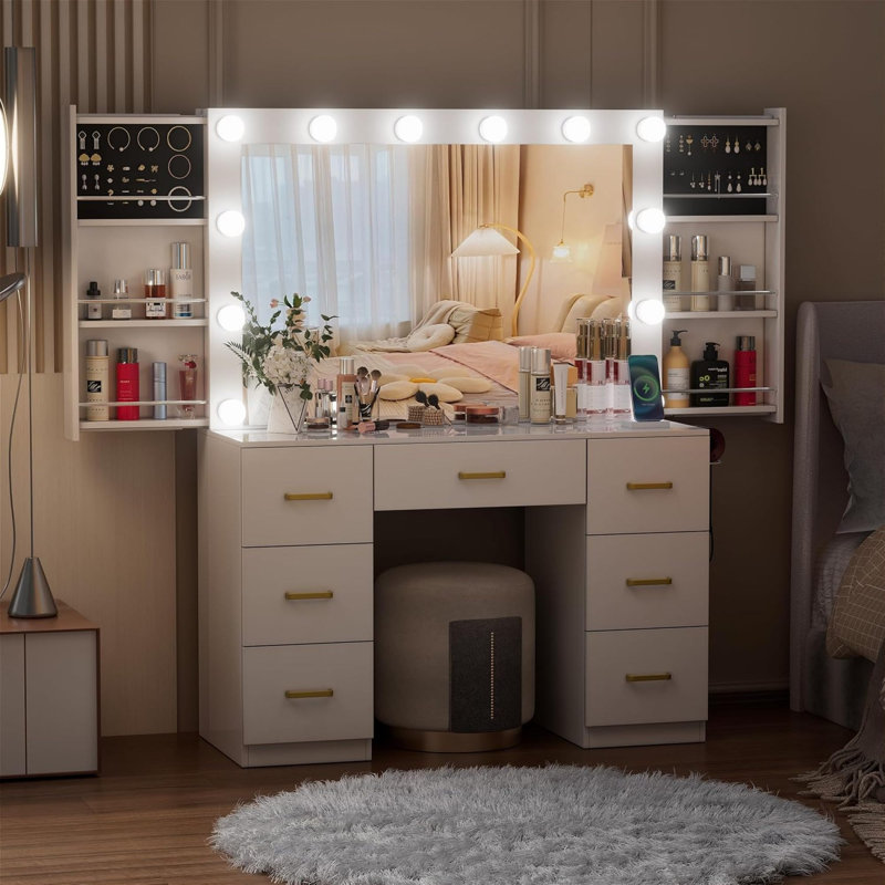 Meuble-lavabo moderne en MDF illuminé avec miroir