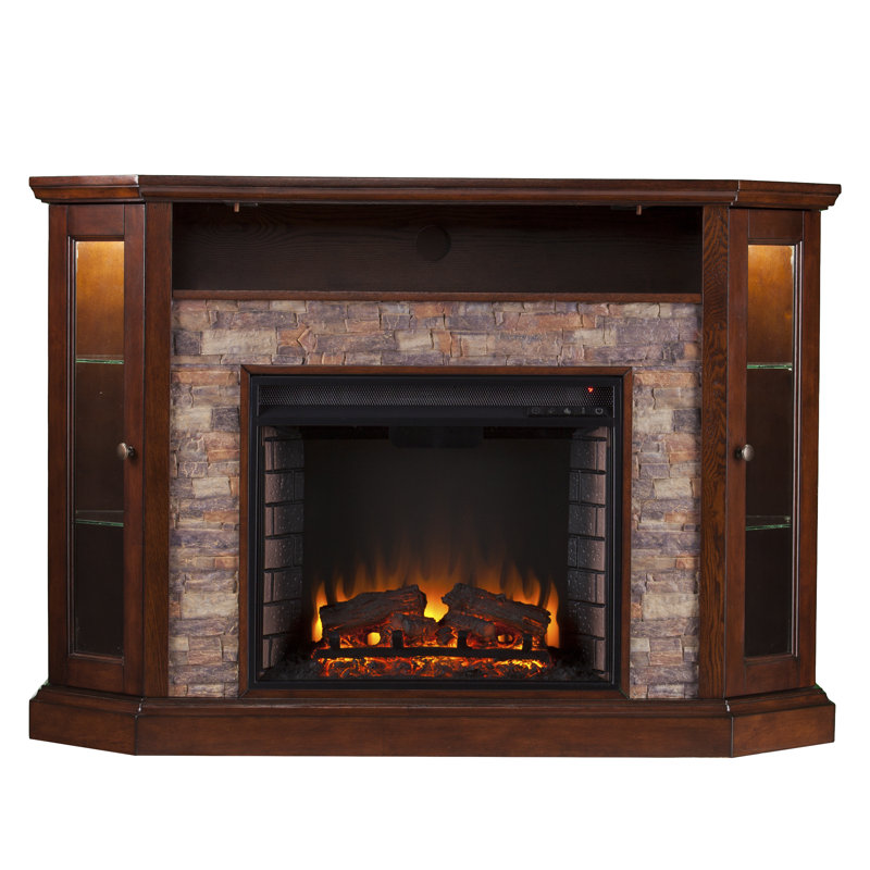 Vadstena TV Stand Fireplace for TVs up to 58" Fireplace, Espresso