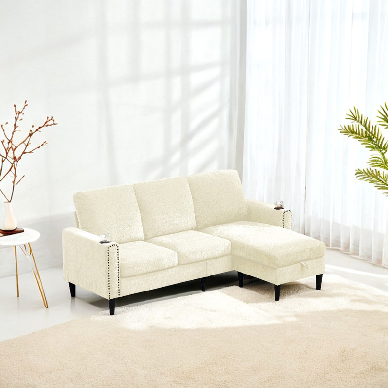 Comfortable L-Shape Sectional Sofa With Storage Chaise For Various Rooms