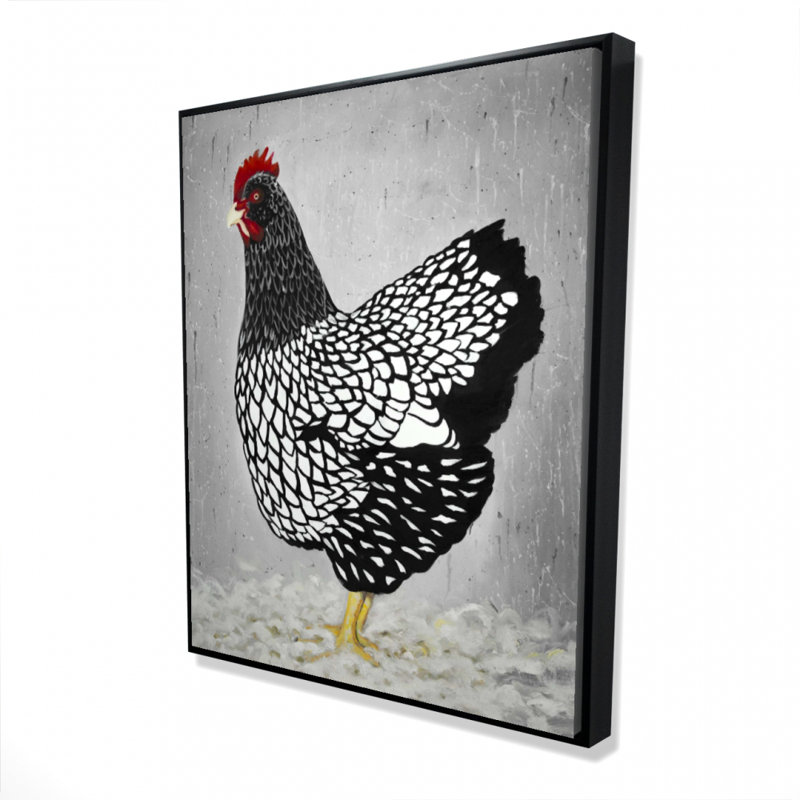 «Black and White Wyandotte Hen» sur toile