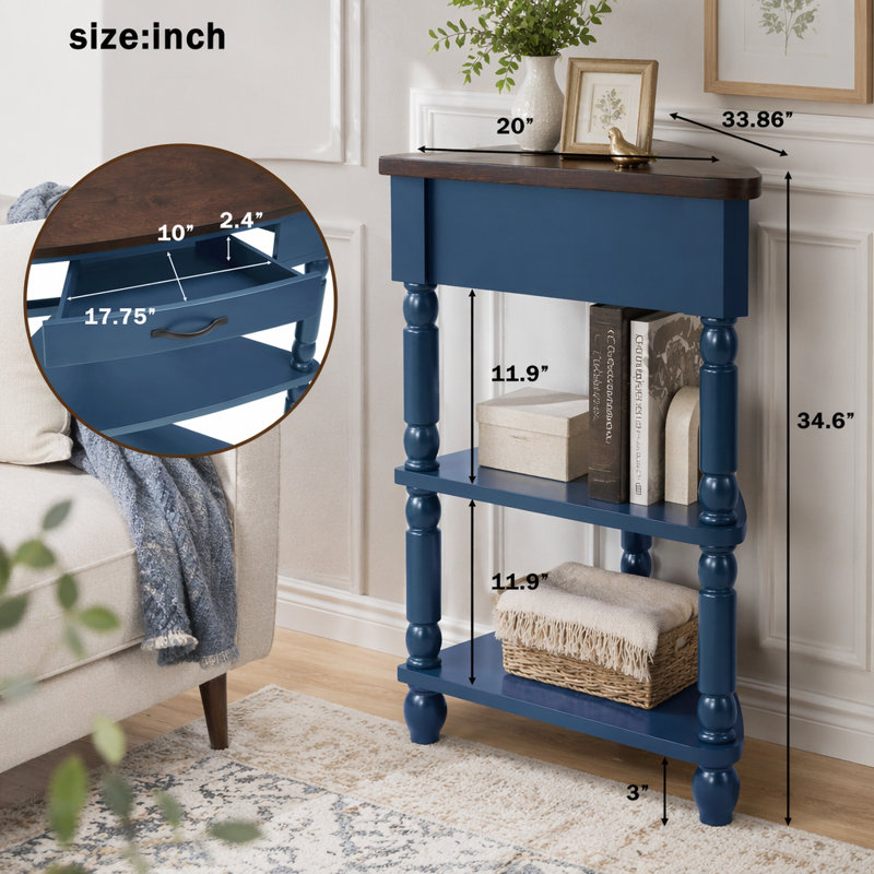 Petite table de coin 33,8 po, Navy Blue
