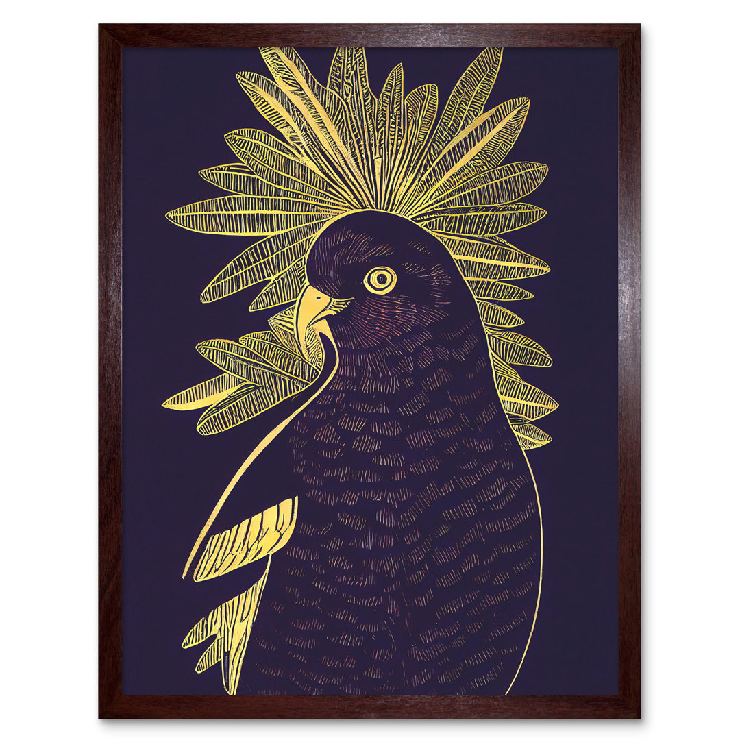 Detailed Stylish Parrot Tropical Plant - Print