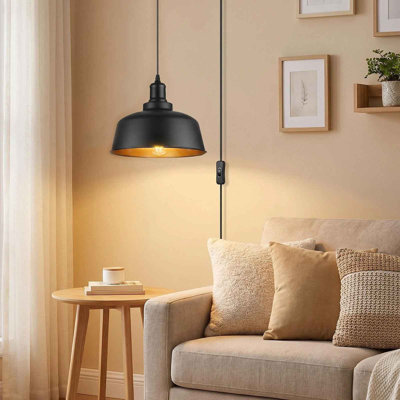 Industrial Pendant Light US Plug with on/off Switch for Dining Room Kitchen
