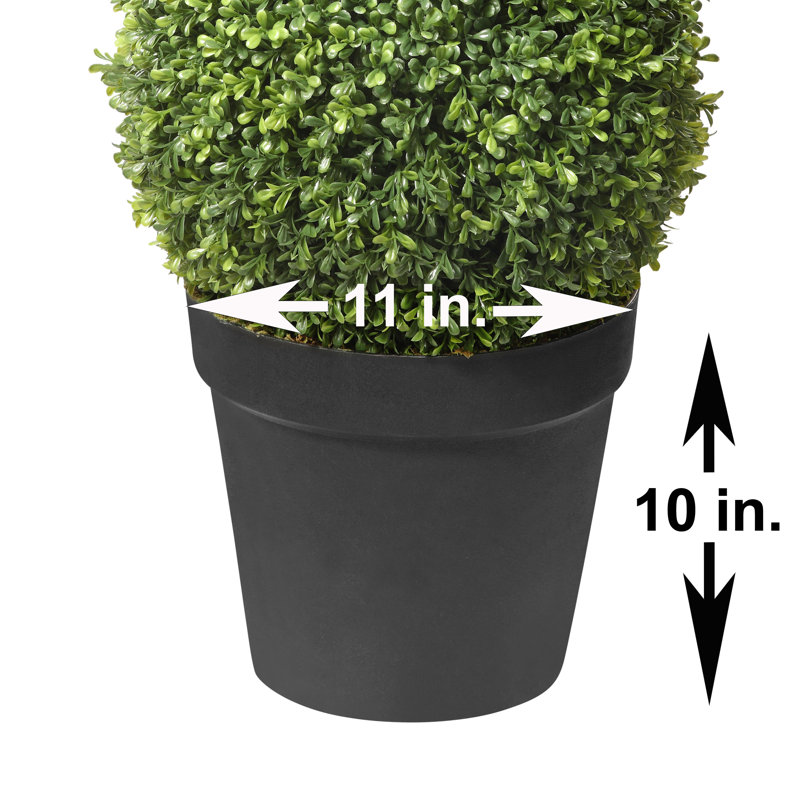 Topiaire ajustable en faux buis en pot, H 48 po x l 15 po x P 15 po
