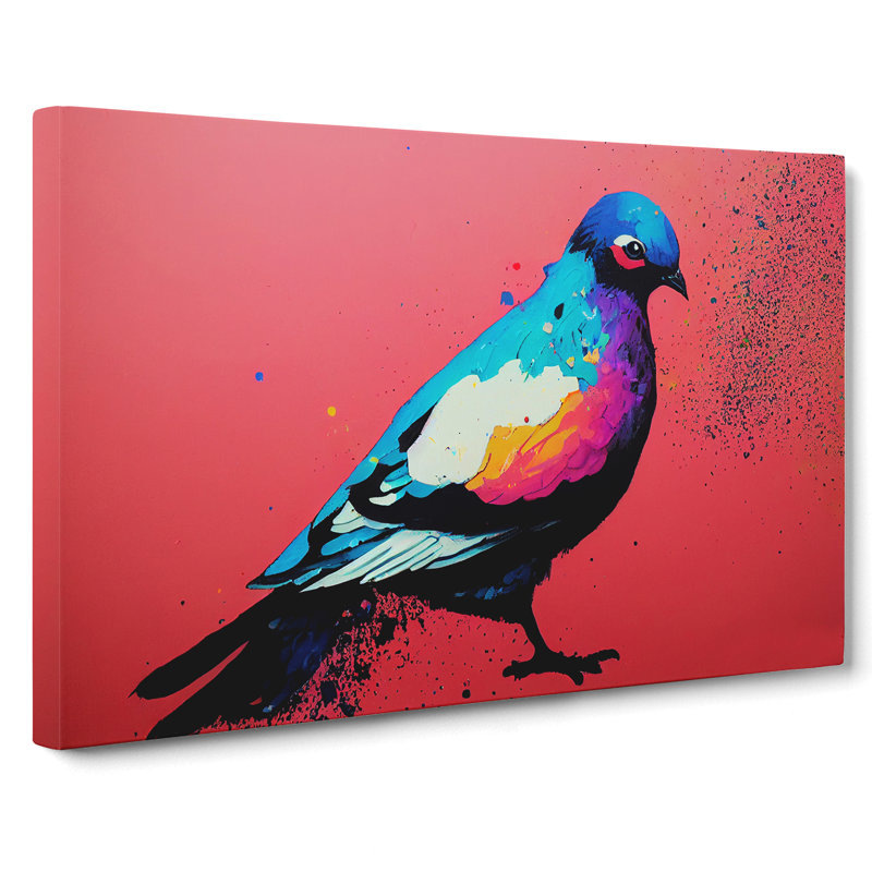 Pigeon Bird Splash Vol.2 Abstract - Wrapped Canvas Print, 35cm H x 50cm W x 3cm D