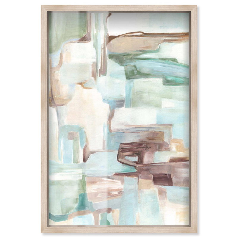 Divine dans une boîte-cadre verte, impression pastel par Art Remedy, H 46 po x l 31 po, Crème, crème
