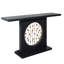Console moderne noire avec décor doré, table de hall d'entrée décorative, console en bois de 56 po, table de canapé étroite pour l'entrée, salon, couloir