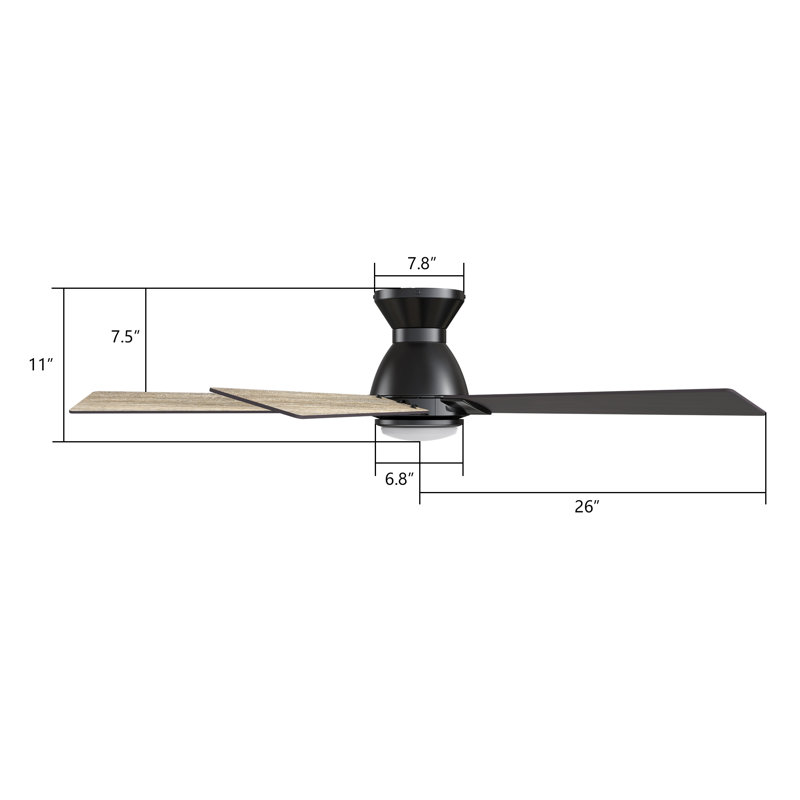 Smart Ceiling Fan With Remote, Light Kit, Works With Google Assistant And Amazon Alexa,Siri Shortcut., 52", Wooden