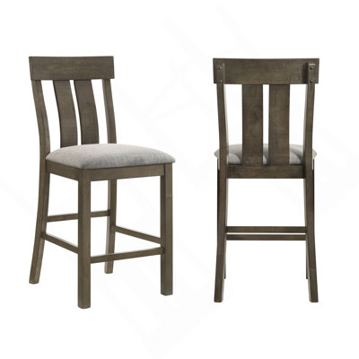 Chaises de salle à manger rembourrées rustiques à hauteur de comptoir 2 pièces