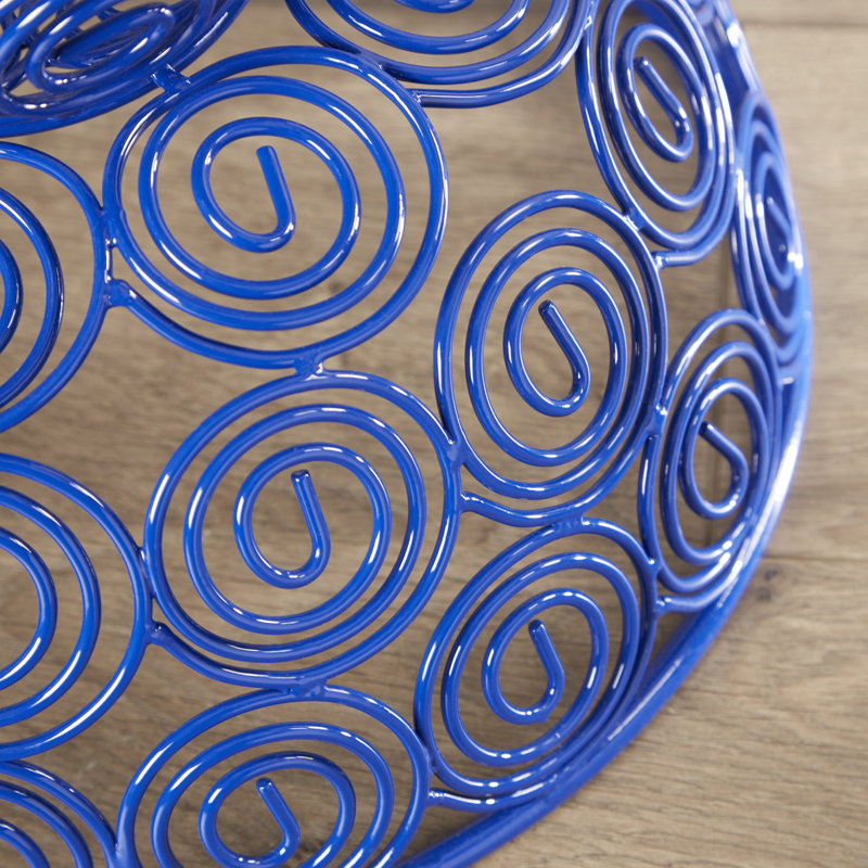 Grid Iron Accent Stool, Dark Blue
