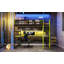Lit mezzanine simple en bois avec bureau, support de rangement latéral, tablettes multiples et lumière RVB, vert-926264458-926264453