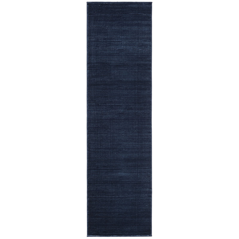 Tapis d'intérieur bleu marine Arneshia, Tapis de couloir 2 pi 2 po x 8 pi