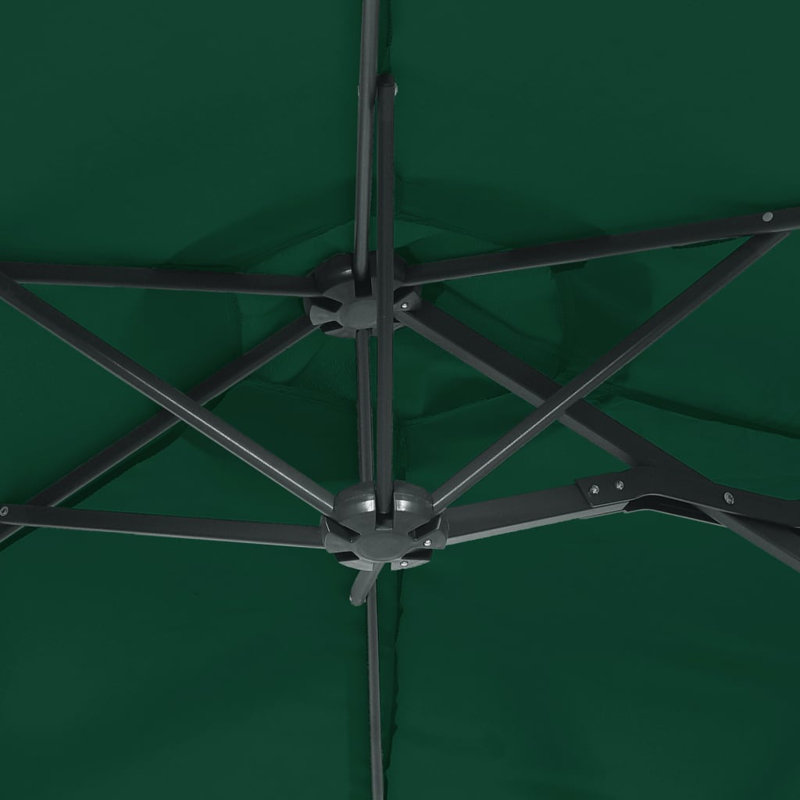 Double-Head Garden Parasol 316x240 cm, Green