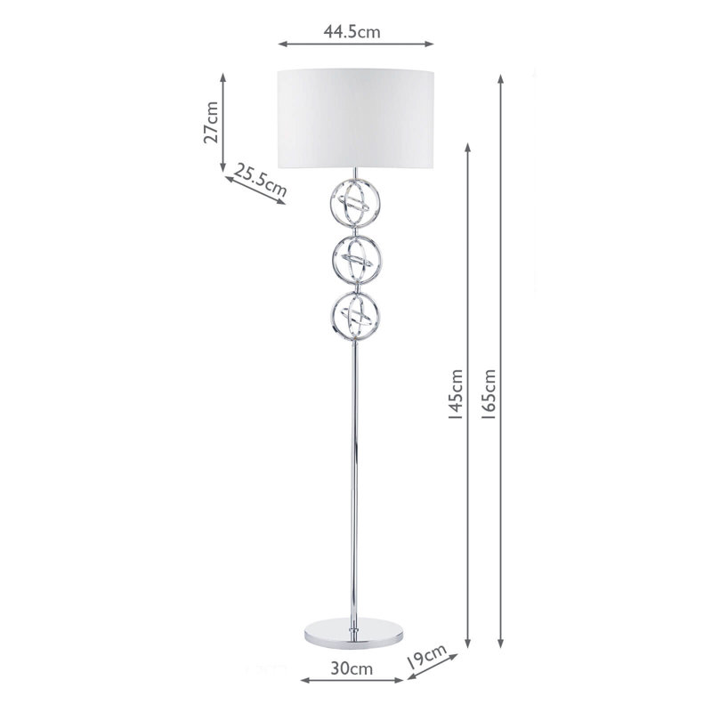 Zeppelin 165cm Silver Traditional Floor Lamp