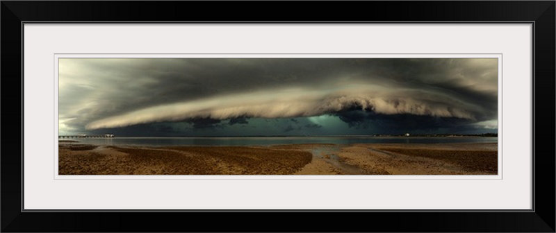 «Straub 'Mother Nature's Revenge» par Mel Brackstone, reproduction de photo, H 21 po x l 56 po x P 1 po, Cadre noir