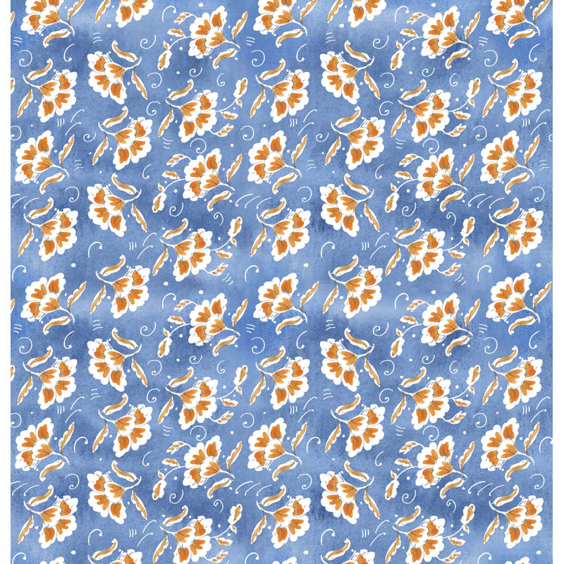 Rideau de douche Floral, Bleu foncé