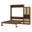 Lit escamotable double en bois avec rotin-2010905291