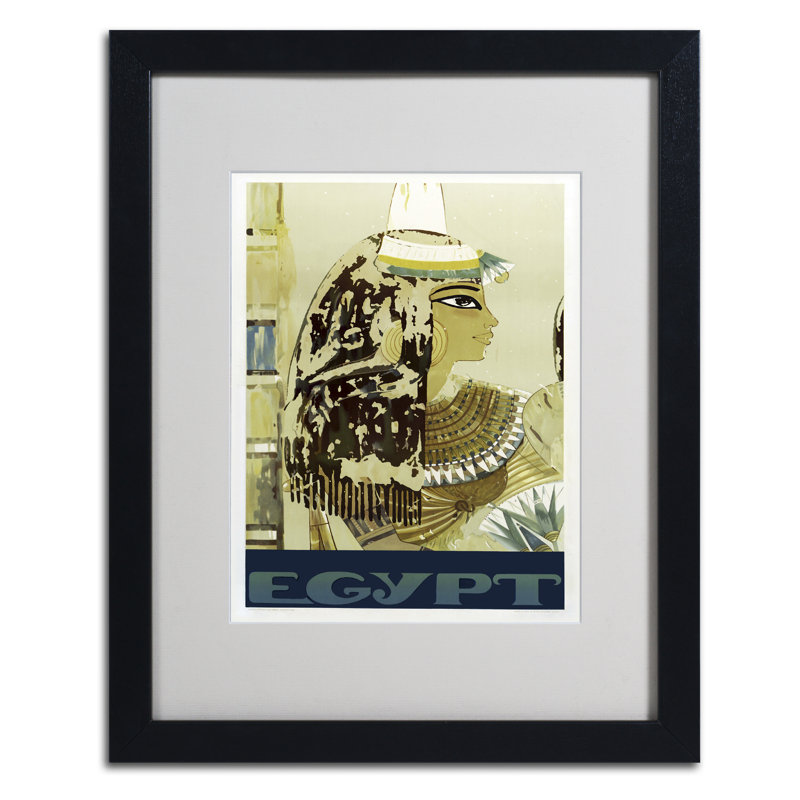 " Visit Egypt Cleopatra ", 20" H x 16" W x 0.5" D, Black