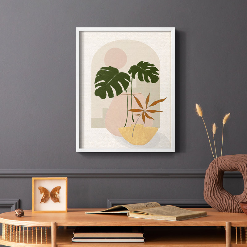 Simple Nature Sunset I Framed Print - Solid Wood, White, 14" H x 11" W