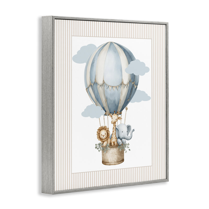 Giclée encadrée, montgolfière, Giclée de ferme grise encadrée, H 20 po x l 16 po