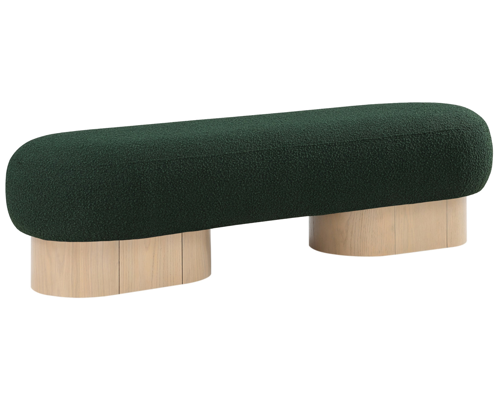 Denyer 61" Bedroom Bench, Green, Natural