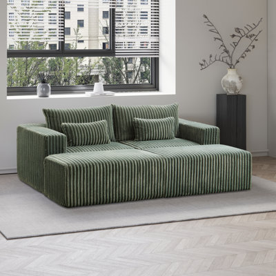 87" Oversized Loveseat With Two Removable Ottomans