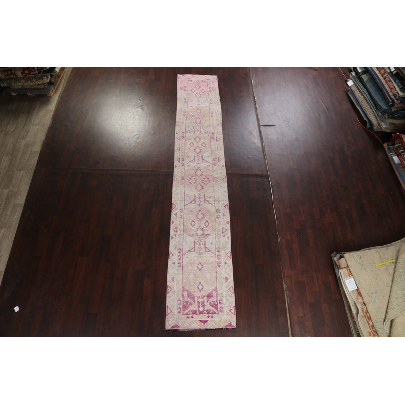 Tapis de couloir unique en laine noué à la main 2 pi 8 po x 15 pi 5 po New Age