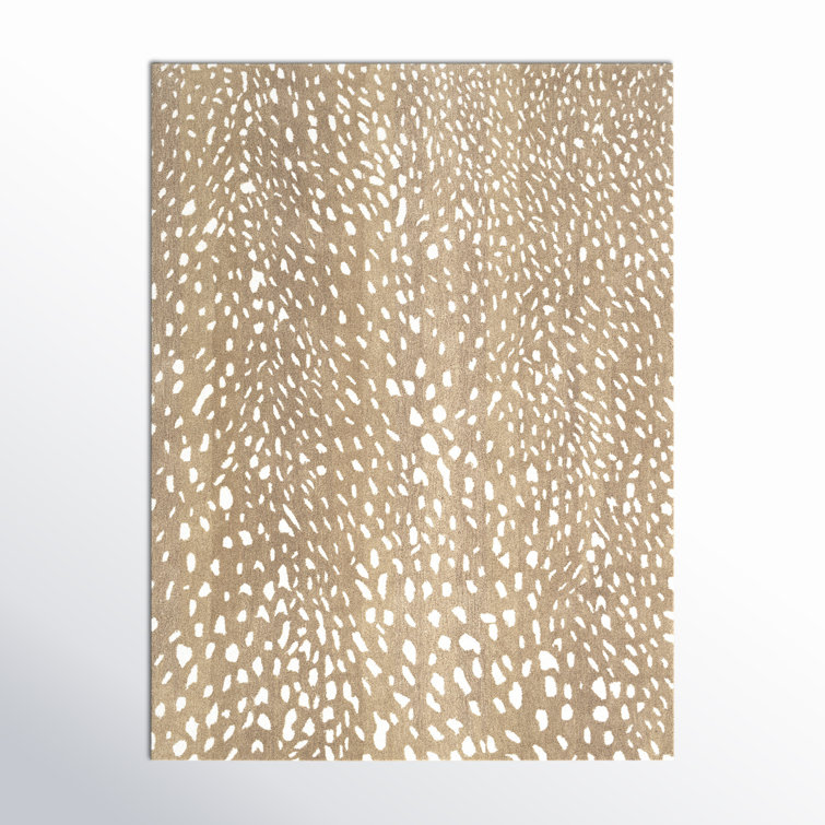 Jona Animal Print Handmade Tufted Wool Light Brown/Tan/Cream Area Rug