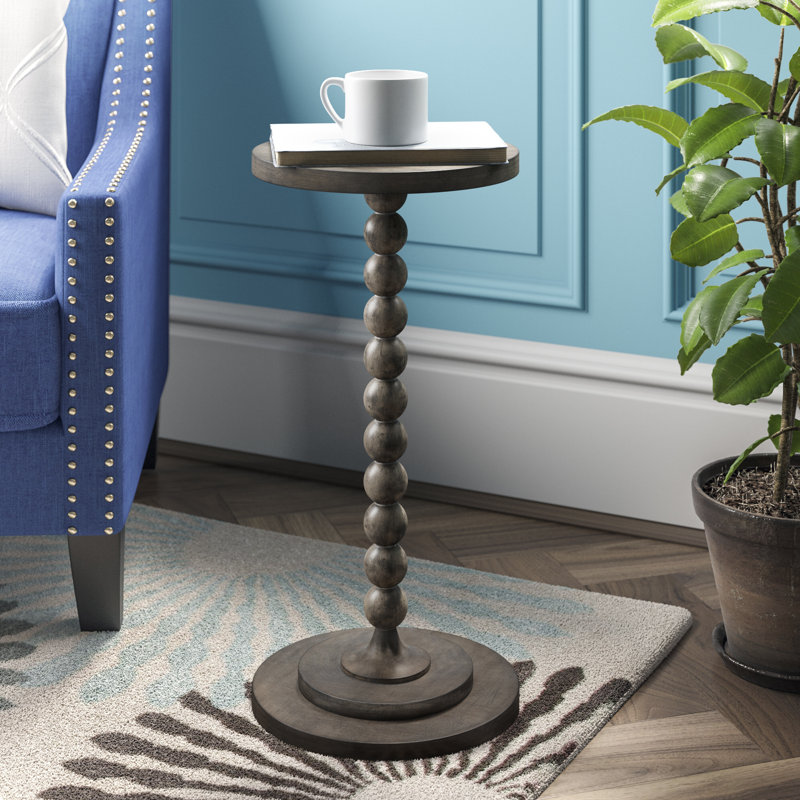 Solid Wood Pedestal End Table