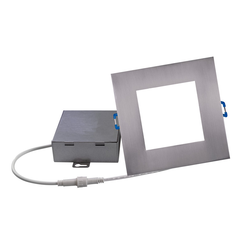 Dimmable Square Flush Mount, Nickel, 919 lm, 5000K