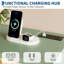 Commode 3 tiroirs avec lumières DEL et station de charge, coffre de rangement en bois cannelé de 28 po avec poignées dorées-392653498