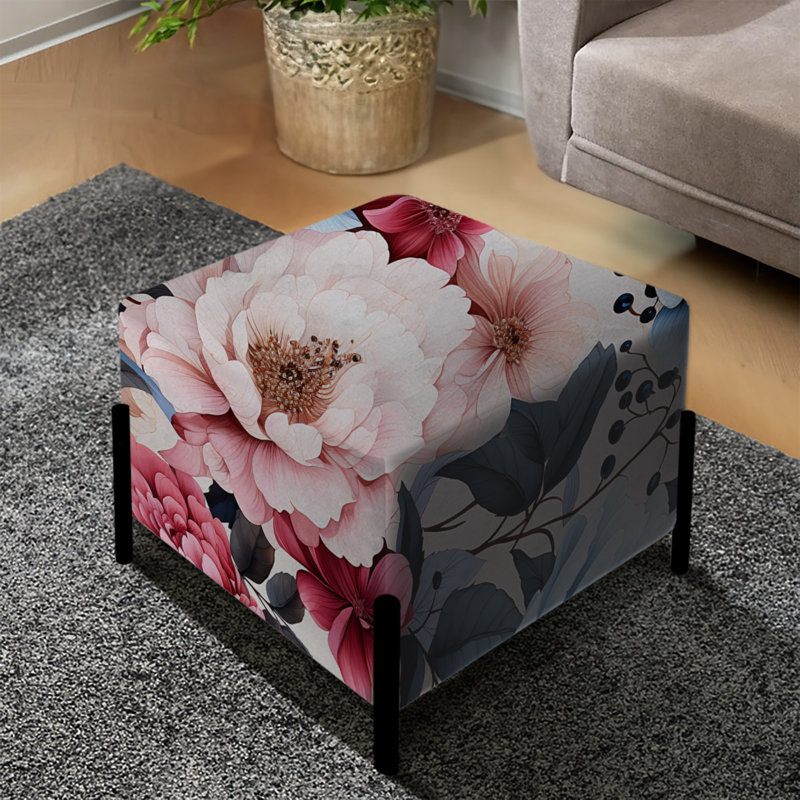 Watercolor Dreams Motif floral - Repose-pieds carré floral