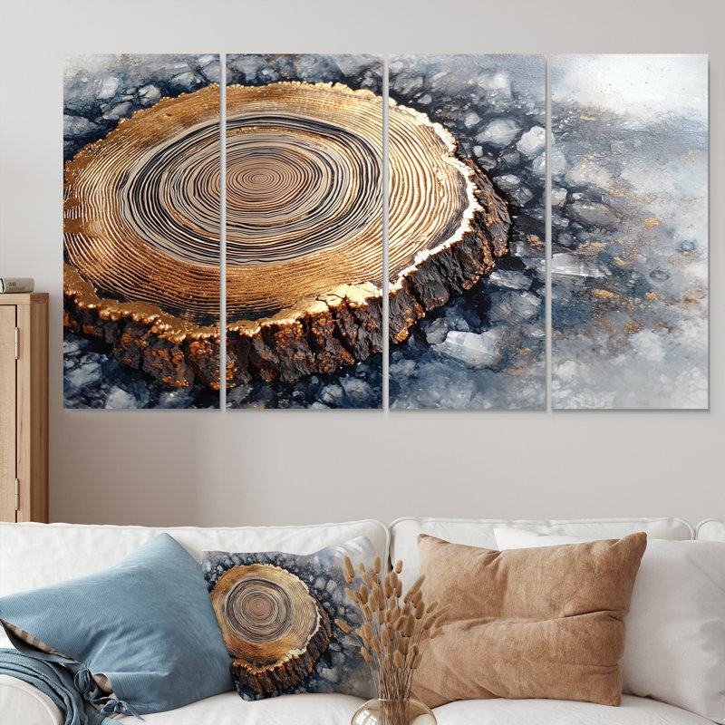 Royersford - Art mural arbre - décoration murale traditionnelle 4 pièces, H 28 po x l 48 po