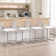 Ambrine Low Back Boucle Upholstered Counter/Bar Stool with Rattan Back and Steel Sled Frame