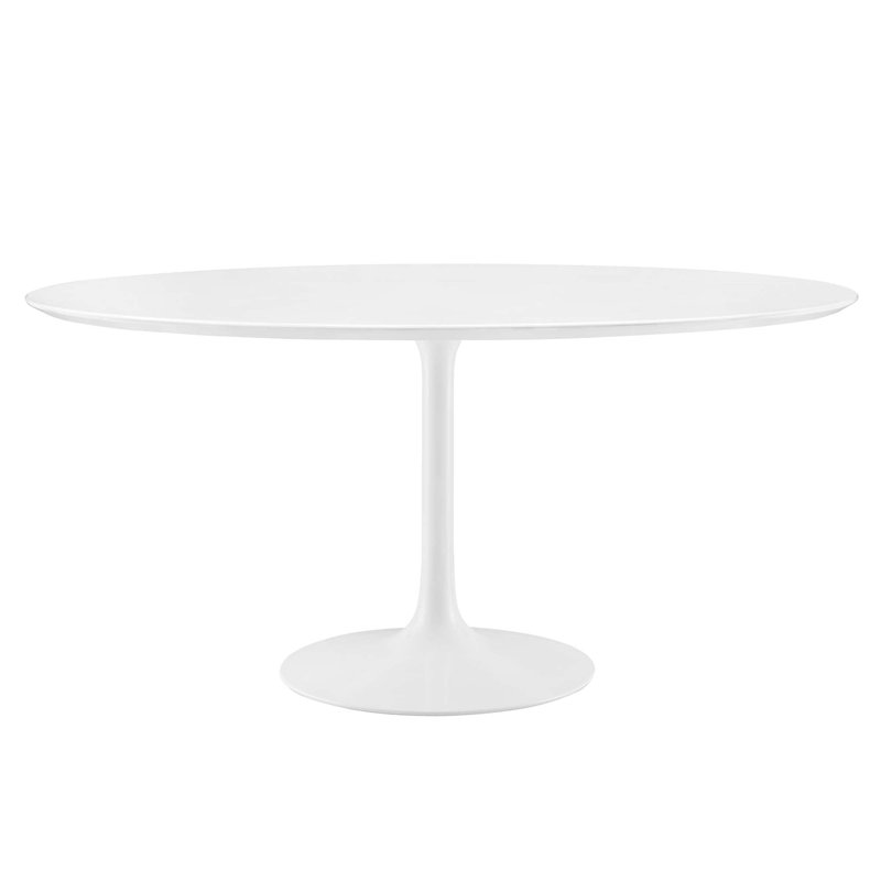 Modway Lippa White Round Table  Dining Table, 60"W x 60"L