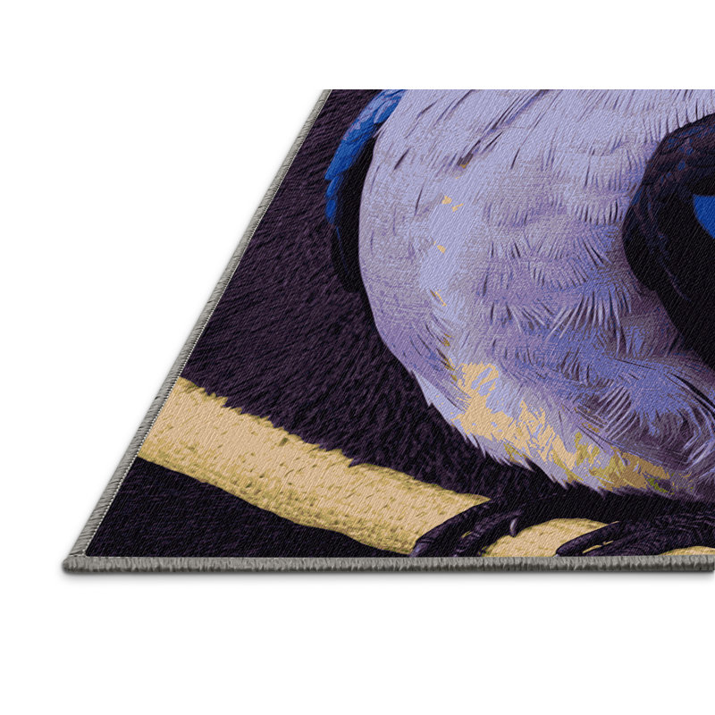  Tapis lavable violacé Euphonia Birds, Rond 3 pi