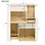 Enceinte de litière naturelle pour chat dans un design de mobilier chic - 2 portes pratiques spacieuses pour garder la maison propre avec filtre en métal Accessoire élégant
