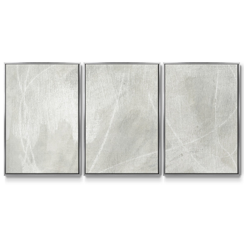 Stone Shadows II - Toile encadrée multi-pièces, Encadrement argenté, H 36 po x l 75 po