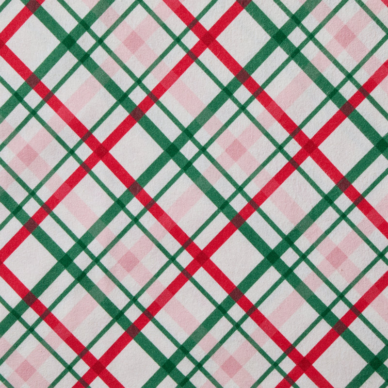 Hallmark Joy to the World Plaid Multi Brushed Cotton Flannel Bed Sheet Set, Full, Full Sheet Set with 2 Shams