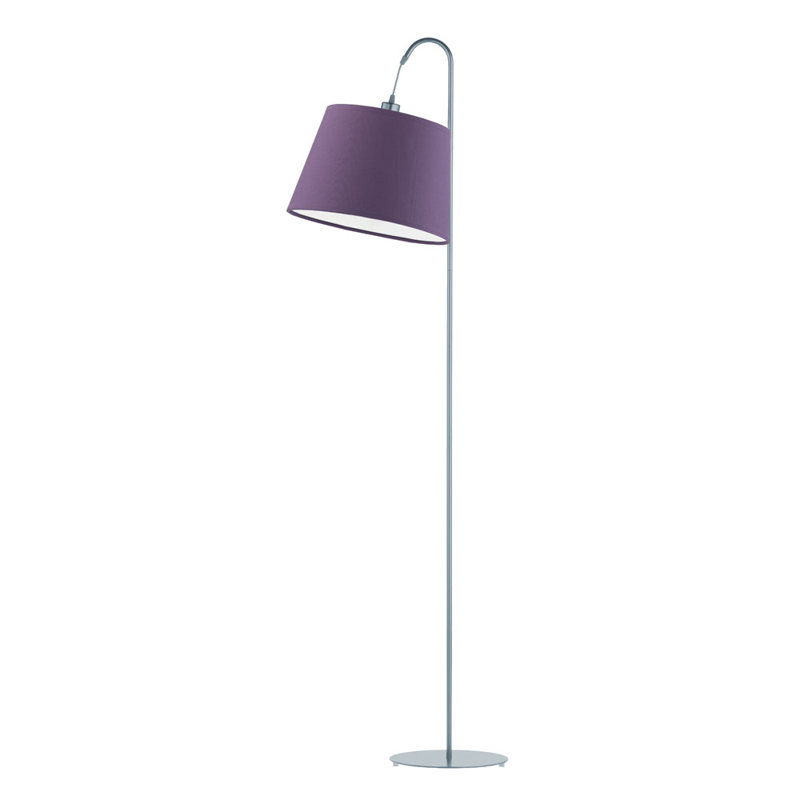 Salom 171cm Steel Arched/Arc Floor Lamp, Violet, Silver 
