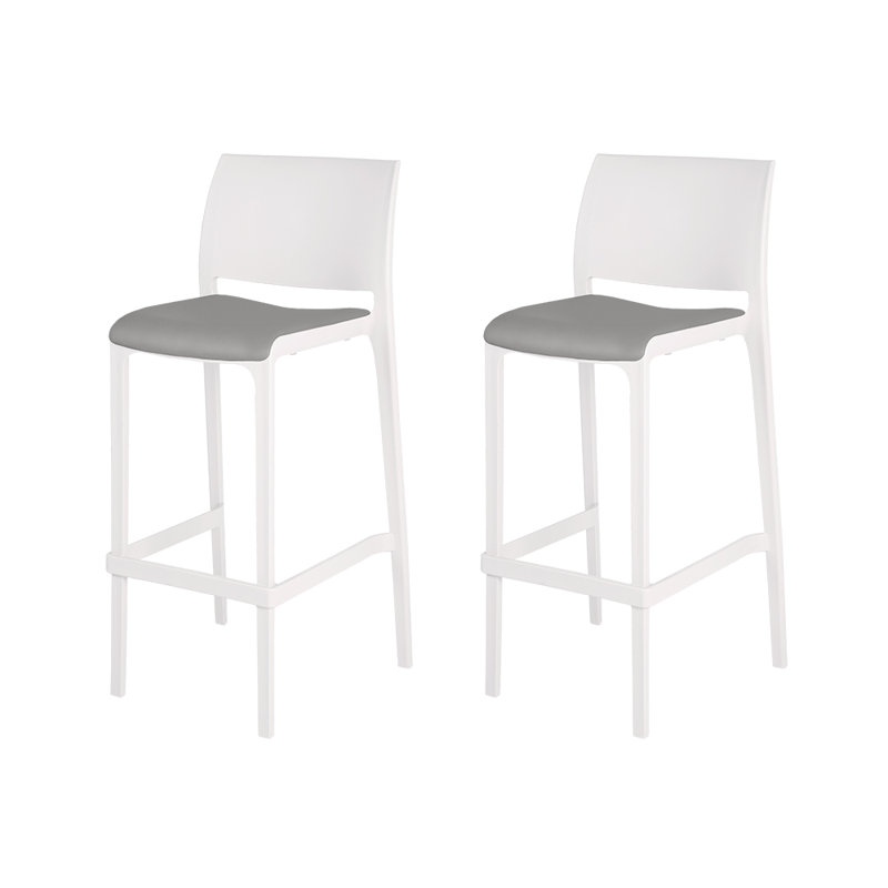 Tabouret de bar Sensilla, Blanc, Tabouret de bar (hauteur d'assise de 29,5 po)