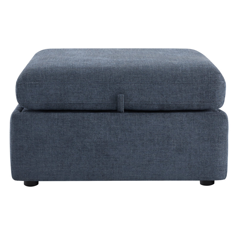 Winfree 33.9" Wide Rectangle Storage Ottoman, Blue
