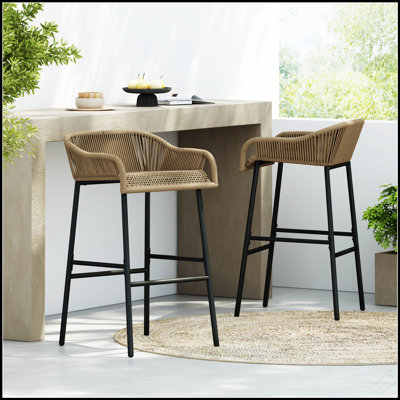 Ensemble de 2 tabourets de bar pour l'extérieur Push - durable, confortable et élégant pour une utilisation sur le patio et la piscine